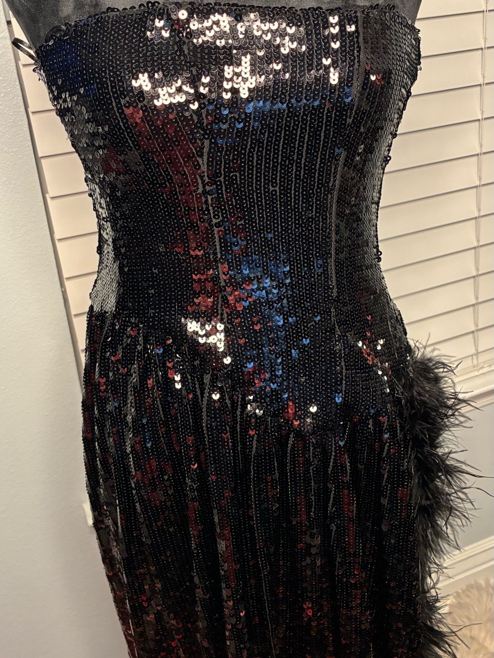 WeWoreWhat Black Sequin Strapless Cocktail Dress